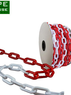 โซ่พลาสติกกั้นเขต สีขาว-แดง