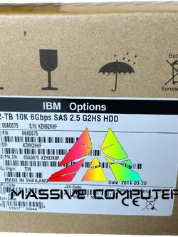 Massive Computer (ขาย จำหน่าย) HDD Hard Disk Server IBM,Lenovo Part # 00AD075 IBM 1.2TB 10K 6G 2.5 SAS G2HS HDD