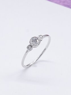 แหวนเงินแท้ สไตล์วินเทจ ฝังพลอย Cubic Zirconia