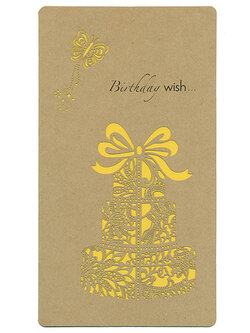 การ์ดอวยพรวันเกิด กระดาษคราฟ ฉลุลาย