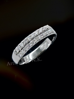 แหวนเพชรแถวคู่ หนัก 20 ตังค์ (Double Line Diamond Ring)