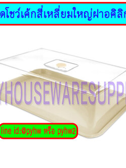 กล่องโชว์เค้ก ถาดพร้อมฝาใสโชว์เค้ก กล่องใส่เค้กทรงสี่เหลี่ยมใสขนาดใหญ่ กล่องใสโชว์เค้กเบเกอรี่ อาหาร ขนาด 34 x 48 ซม