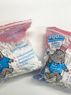 สำลีก้าน 400 ก้าน Happy Hippo(ราคาต่อโหล)