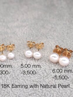 ต่างหูทอง: ต่างหูไข่มุกแท้ ตัวเรือนทอง