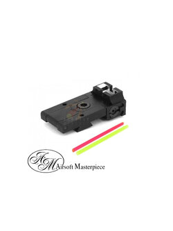 Airsoft Masterpiece Aluminum Rear Sight with Fiber for Marui Hi-Capa STI Style GBB Pistol