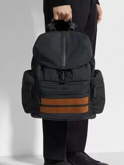 **do** กระเป๋าเป้ Zegna BLACK TECHNICAL FABRIC SPECIAL BACKPACK มีช่องใส่คอมพิวเตอร์ สินค้าใหม่ ของแท้