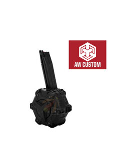 AW CUSTOM 1911 GREEN GAS MAGAZINE (350 ROUNDS DRUM MAGAZINE) - BLACK