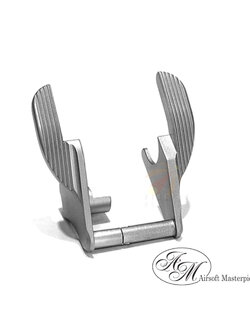 Airsoft Masterpiece Ambi Steel Thumb Safety for Hi-Capa [Type 1] (MATTE SILVER)