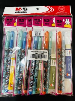 AMPQ1674+MF6304 ดินสอต่อไส้ HB(2)/ยางลบ (ราคาต่อโหล)