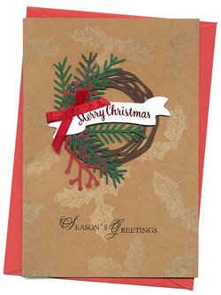 การ์ดคริสต์มาส กระดาษคราฟ Season's Greetings