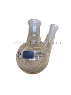 Flask, Boiling Round Bottom with Joint 2necks (ฟลาสต์ก้นกลม) ก้นแบน/ก้นกลม ขวด 2 คอ