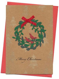 การ์ดคริสต์มาส กระดาษคราฟ Merry Christmas