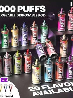 Infy 12,000 puff แถมสายคล้องทุกกลิ่น