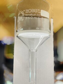 Funnel, Filter 250 ml Por size no.4, Robu