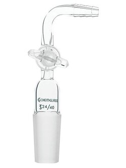 ADAPTERS, FLOW CONTROL, GLASS STOPCOCK, 90°