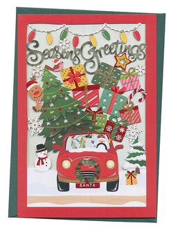 การ์ดคริสต์มาส Lasercut พิมพ์ฟอยล์เมทัลลิค