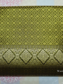 ผ้าถุงไหมเกษตร (ผ้าไหมรับไหว้) เนื้อดี ราคาถูก สีเขียวเหลือง ขนาด 2 หลา