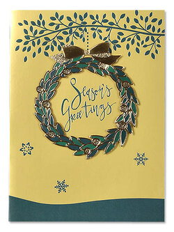 การ์ดคริสต์มาส 3D สีทอง Season's Greetings