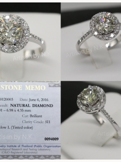 แหวนเพชร 18K white gold ฝังเพชรรวม 1.77 กะรัต ราคาพิเศษ