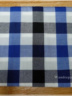 ผ้าขาวม้าเนื้อดี ราคาถูก สีน้ำเงินขาวดำ