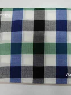 ผ้าขาวม้า ตากลาง สีเขียวดำน้ำเงิน