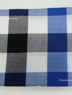 ผ้าขาวม้าเนื้อดี ราคาถูก สีน้ำเงินขาวดำ