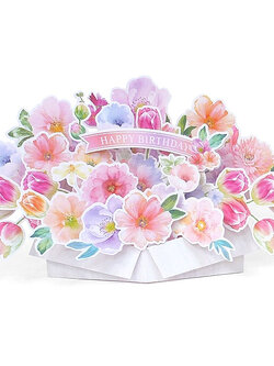 การ์ดวันเกิด Pop-Up ญี่ปุ่น ดอกไม้สามมิติ Happy Birthday