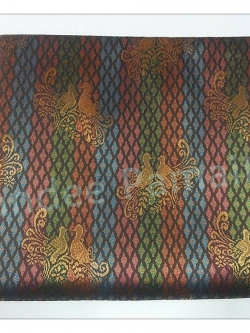 ผ้าถุงไหมเกษตร สีรวม ลายนกยูง