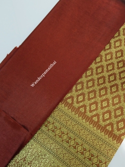 ผ้าไหมเกษตรตัดชุด สีน้ำตาล