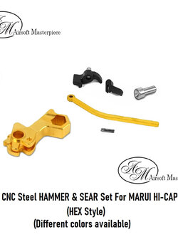 Airsoft Masterpiece CNC Steel Hammer & Sear Set for Marui Hi-CAPA - HEX - Gold