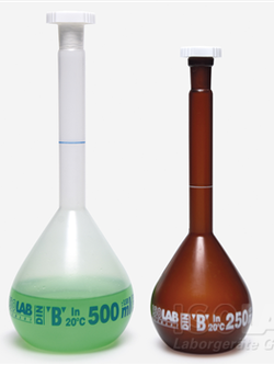 ISOLAB VOLUMETRIC FLASKS - polypropylene - class B, 25-1000 ml