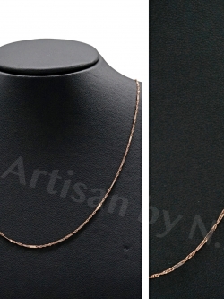 สร้อยอิตาลี่: สร้อยคอทองสีพิงค์โกลด์นำเข้าจากอิตาลี่ ตัวสร้อยสลับด้วยแผ่นทองสีพิงค์โกลด์ (18K Pink gold Necklace)