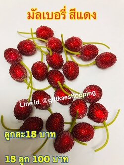 มัลเบอรี่ปลอม( สีแดง ขายยก 15 ลูก)