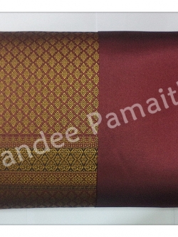 ผ้าไหมเกษตรตัดชุด สีเลือดหมู