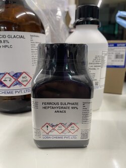 Ferrous Sulfate 7 Hydrate 99% AR, 500 g-Loba