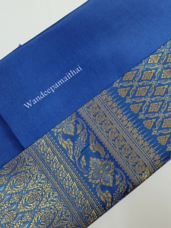 ผ้าไหมเกษตรตัดชุด สีฟ้าเข้ม