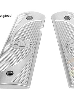 Airsoft Masterpiece Aluminum Airsoft 1911 Type 2 Pistol Grip Plates (Silver) AM-GP-1911-2GY