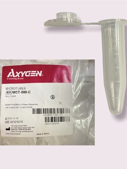 Tube, Microcentrifuge 0.5ml/1.5 ml/2 ml/5 ml , 500's/Pack -Axygen