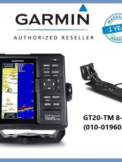 เครื่องหาปลา+GPS ยี่ห้อ Garmin GPSMAP 585 Plus เมนูไทย + GT20-TM แถมฟรี แผนที่ Bluechart g2