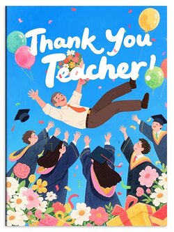 การ์ดขอบคุณคุณครู (ชาย) Jumbo ขนาด A4