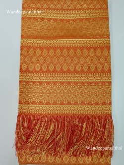 ผ้าไหมขิดคลองลาน 20 นิ้ว สีส้ม