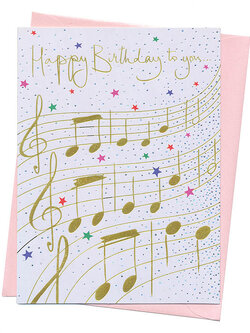 การ์ดวันเกิด ฟอยล์ทองโฮโลแกรม Happy Birthday to you