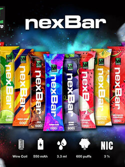 NexBar Disposable Pod 600 Puffs 550mAh 3.3ml Nic 3%