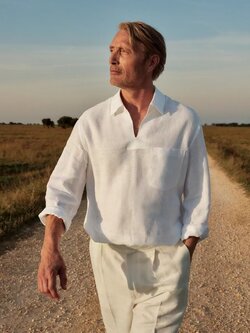 **do** เสื้อเชิ้ตลินิน Zegna OASI LINO POLO SHIRT คอวี มีกระเป๋าหน้า มี 4 สี สินค้าใหม่ ของแท้