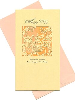 การ์ดวันเกิด ประกายมุก ฉลุลาย