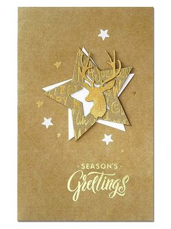 การ์ดคริสต์มาส กระดาษคราฟ Season's Greetings