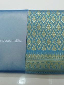 ผ้าไหมเกษตรตัดชุด เนื้อดี สีฟ้า