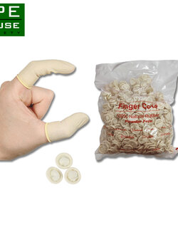 ถุงนิ้วยางธรรมชาติแบบปลายนิ้ว สีขาว