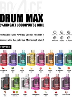 (📌โปรโมชั่น Bounce Drum Max Disposable 8000puffs Nic5%
