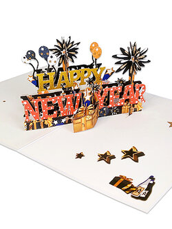 การ์ดปีใหม่ Pop-Up - Happy New Year